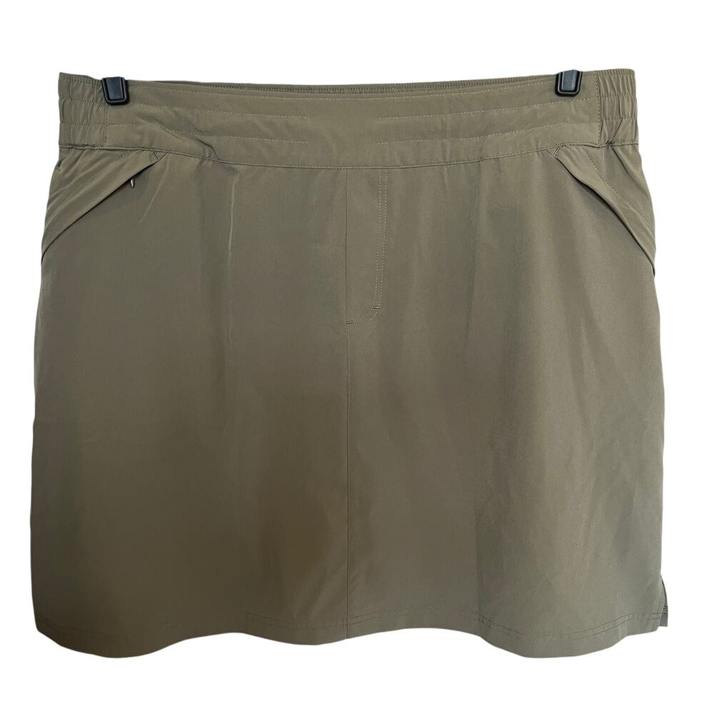 Sahalie Skort Size 1X Olive Green Shorts Inside Activewear Athleisure Knit Plus